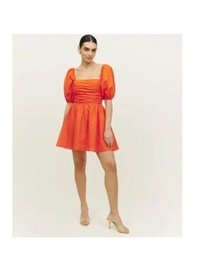 Reformation Zula linen dress, orange , Size 2